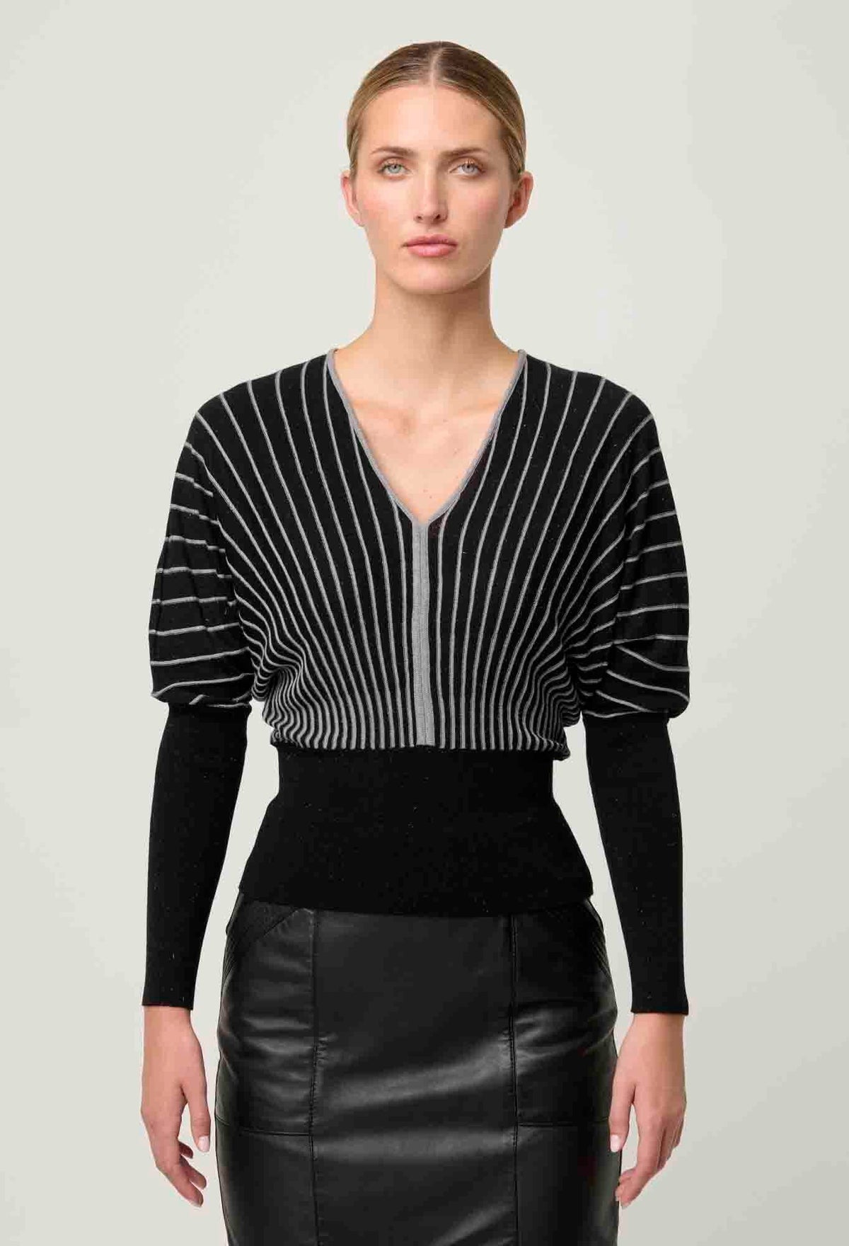 ONCE WAS Francine Viscose Knit Top - Onyx Jumpers + Knitwear - Zabecca Living