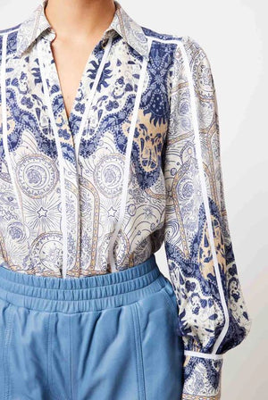 ONCE WAS Laguna Linen Viscose Shirt - Astral Print Shirts & Blouses - Zabecca Living