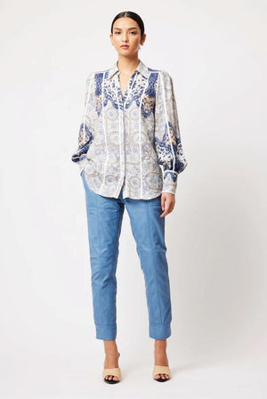 ONCE WAS Laguna Linen Viscose Shirt - Astral Print Shirts & Blouses - Zabecca Living