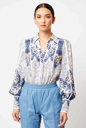 ONCE WAS Laguna Linen Viscose Shirt - Astral Print Shirts & Blouses - Zabecca Living