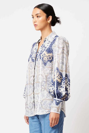 ONCE WAS Laguna Linen Viscose Shirt - Astral Print Shirts & Blouses - Zabecca Living