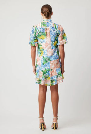 ONCE WAS Lucia Embroidered Cotton Silk Dress - Limonato Dress - Zabecca Living
