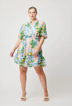 ONCE WAS Lucia Embroidered Cotton Silk Dress - Limonato Dress - Zabecca Living