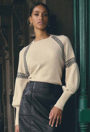 ONCE WAS Luna Merino Wool Knit Top - Blanca Jumpers + Knitwear - Zabecca Living