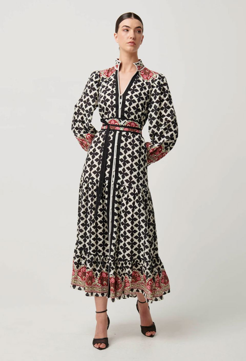 ONCE WAS Marielle Linen Viscose Dress - Country Tapestry Dress - Zabecca Living