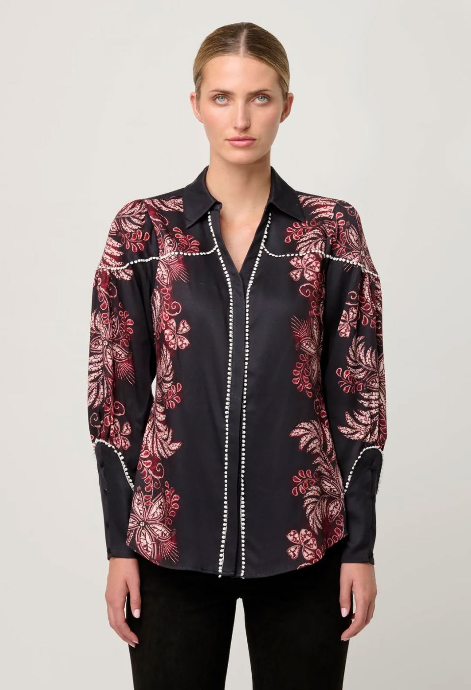 ONCE WAS Marisol Tencel Twill Shirt - Torera Rosa Shirts &amp; Blouses - Zabecca Living