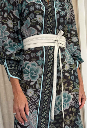 ONCE WAS Milton Leather Belt - Ivory BELT - Zabecca Living