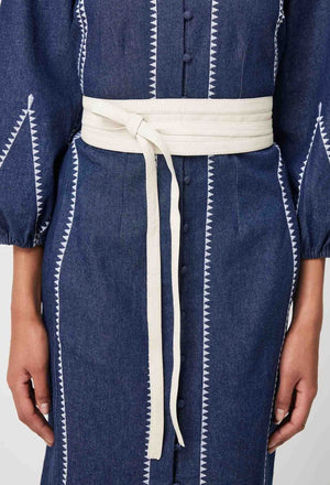 ONCE WAS Milton Leather Belt - Ivory BELT - Zabecca Living