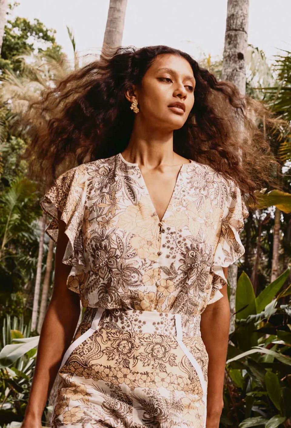 ONCE WAS Novia Linen Viscose Top - Golden Mallow Shirts &amp; Blouses - Zabecca Living