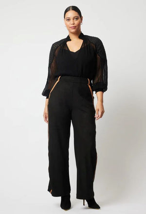 ONCE WAS Phoenix Viscose Chiffon Blouse - Black Shirts & Blouses - Zabecca Living