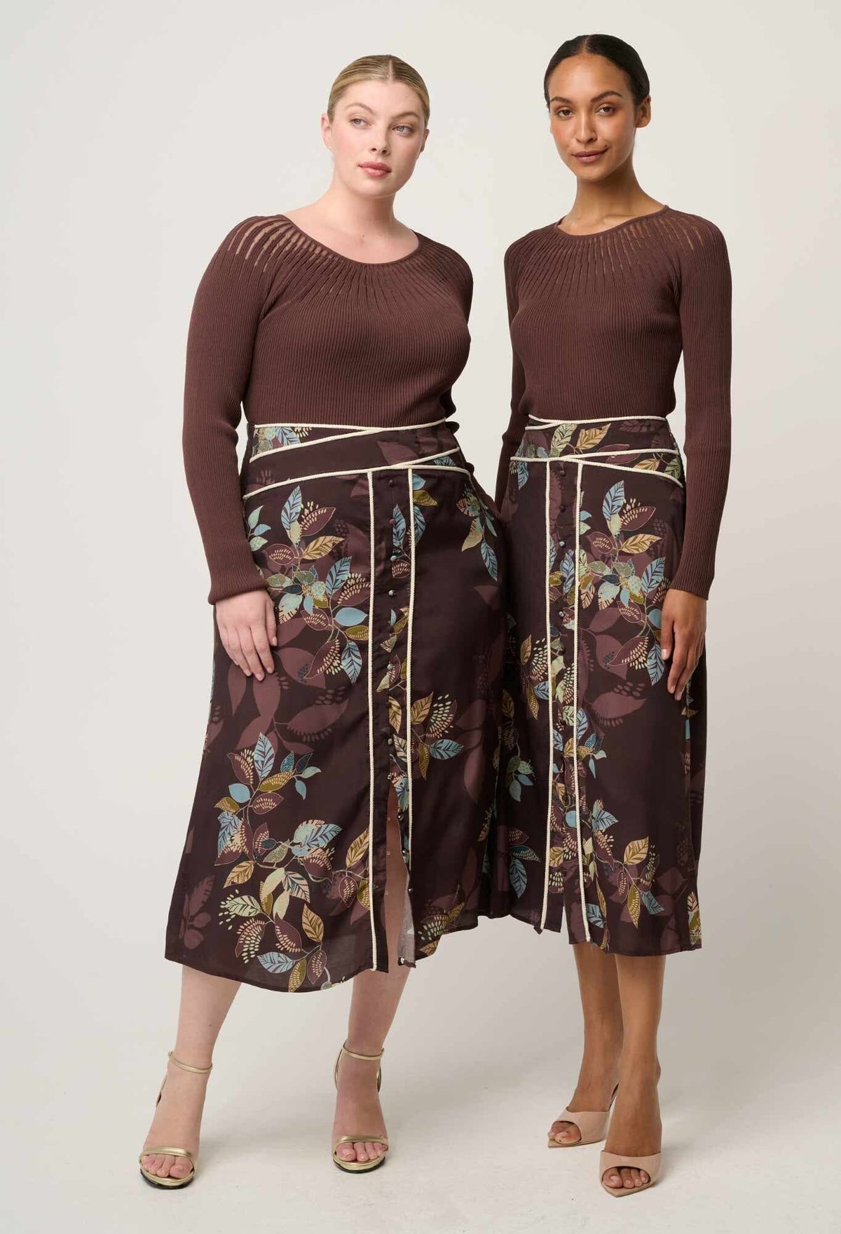 ONCE WAS Rhiannon Viscose Nylon Sheer Knit Top - Mocha Jumpers + Knitwear - Zabecca Living