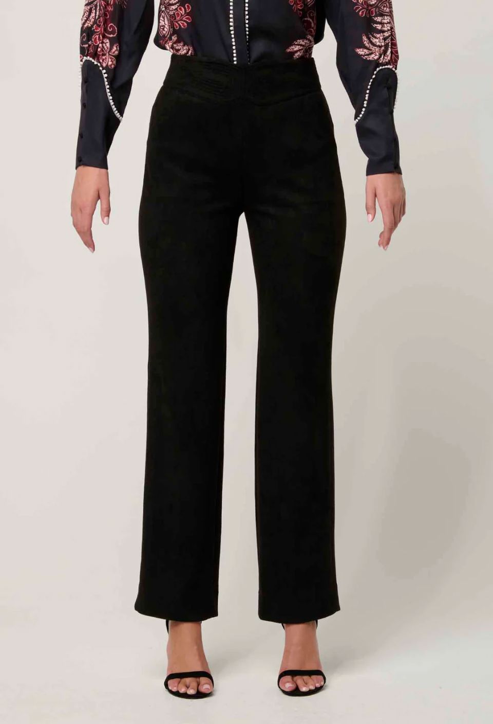 ONCE WAS Scarlett Faux Suede Pant - Onyx PANTS - Zabecca Living
