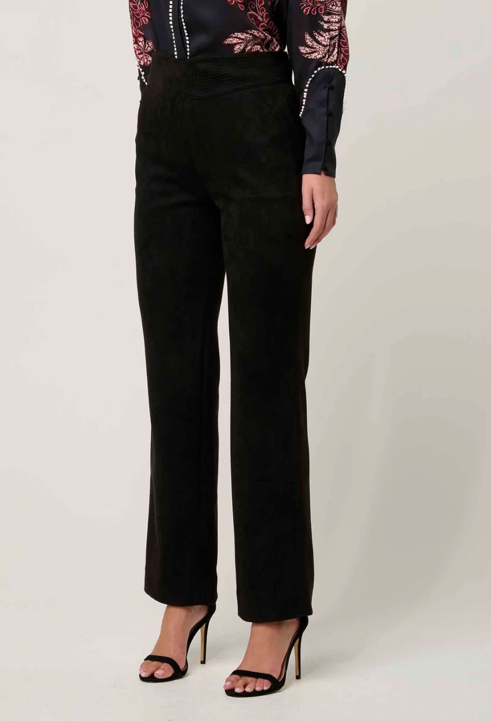ONCE WAS Scarlett Faux Suede Pant - Onyx PANTS - Zabecca Living
