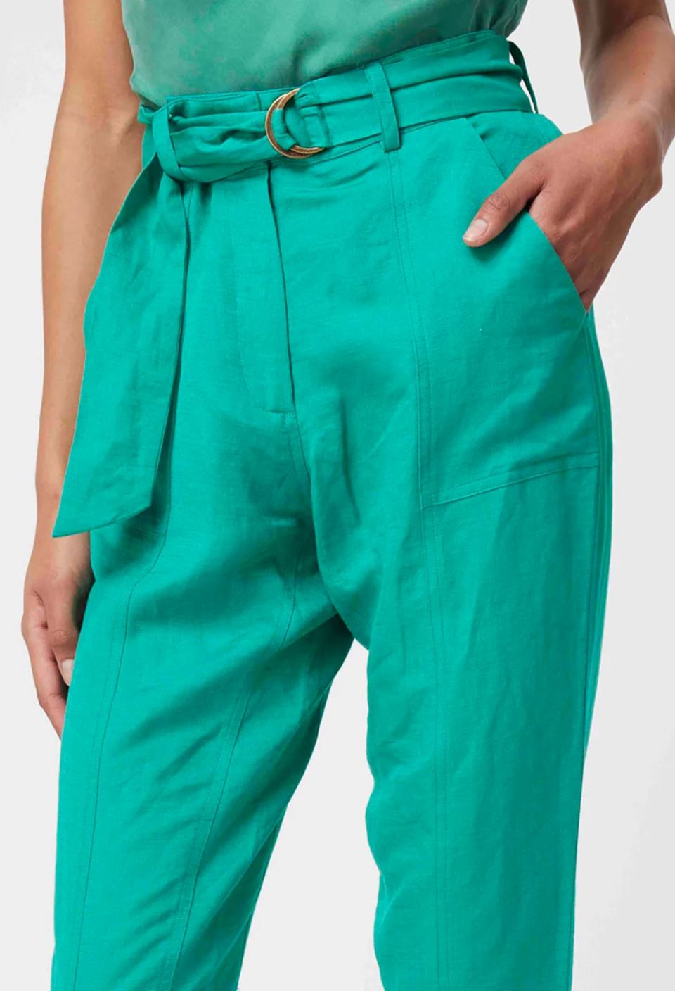 ONCE WAS Transit Linen Viscose Pant - Bay Green PANTS - Zabecca Living