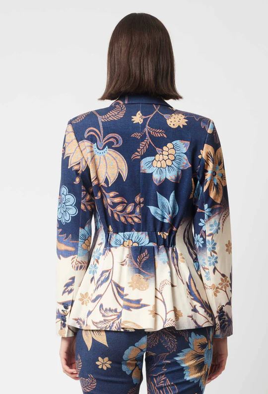 ONCE WAS Venus Ponte Blazer - Lotus Flower Jacket - Zabecca Living