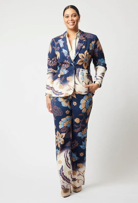 ONCE WAS Venus Ponte Blazer - Lotus Flower Jacket - Zabecca Living