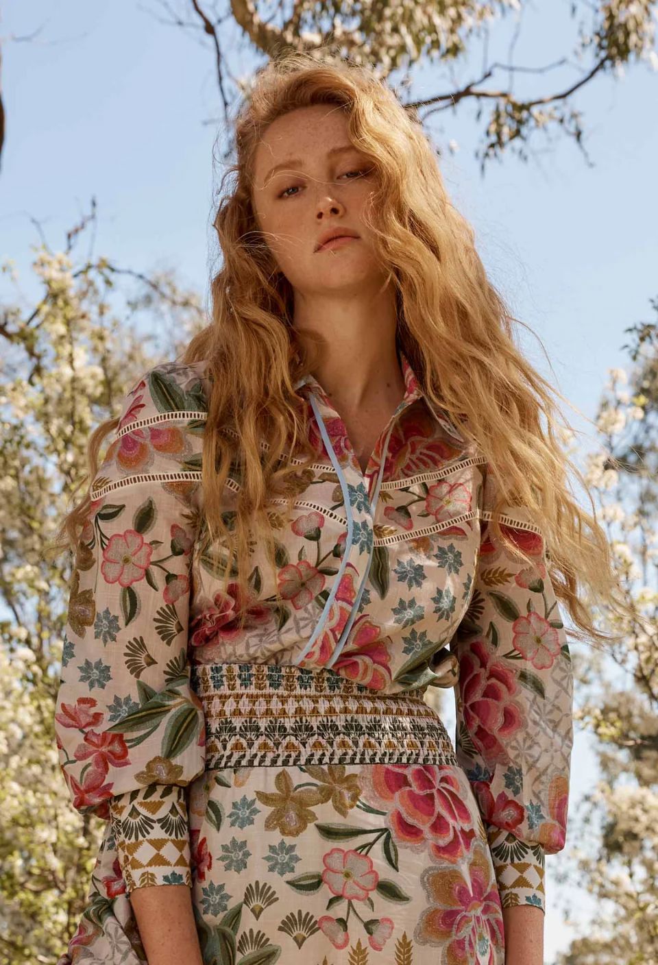 ONCE WAS Wren Lace Cotton Slub Shirt - Azalea Fields Shirts & Blouses - Zabecca Living