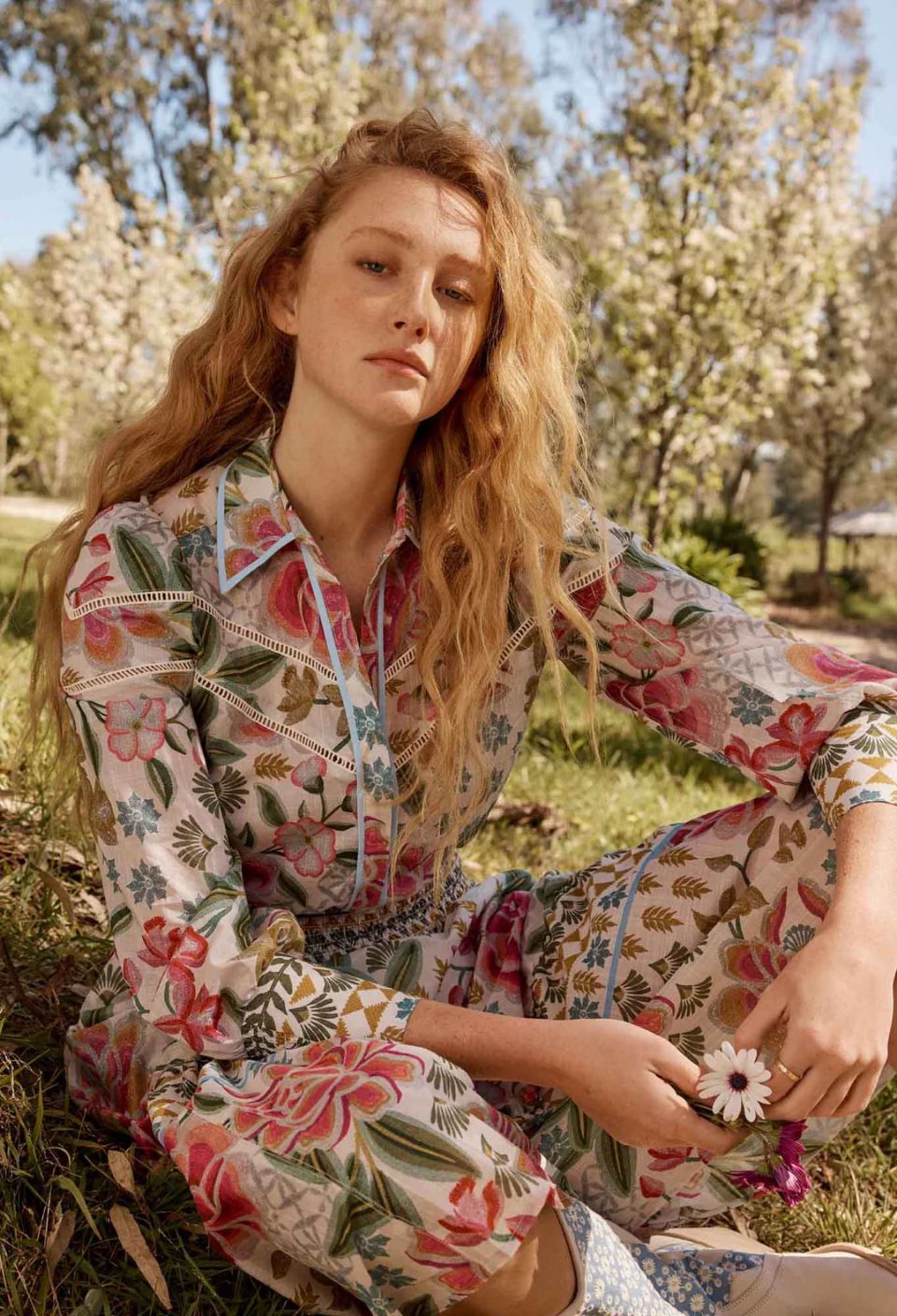 ONCE WAS Wren Lace Cotton Slub Shirt - Azalea Fields Shirts & Blouses - Zabecca Living