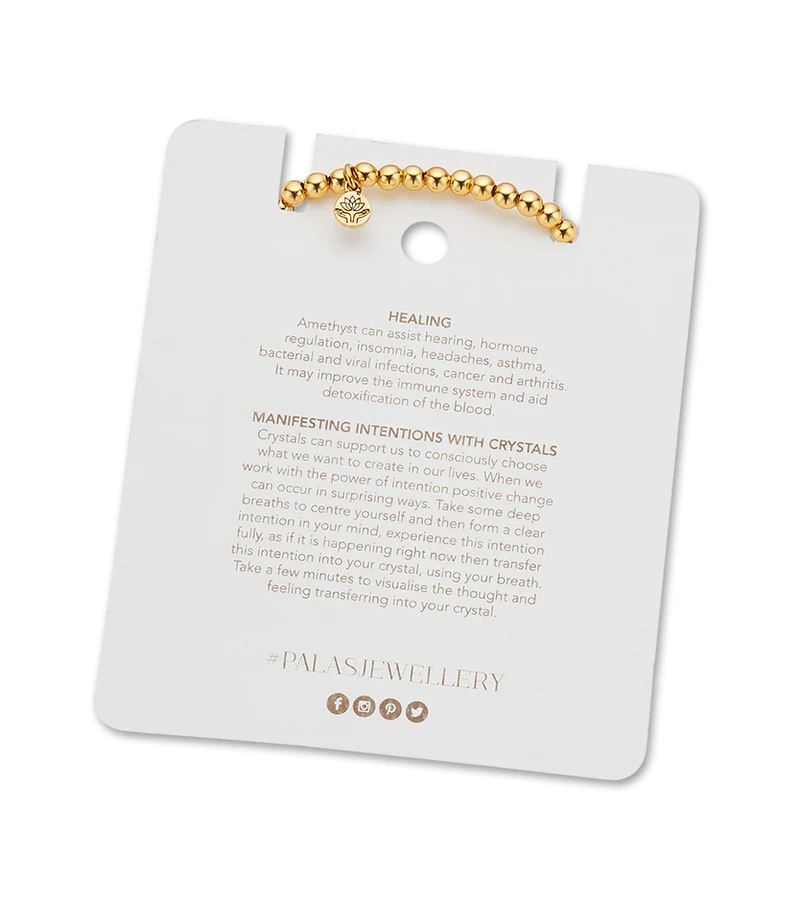 PALAS Amethyst Lotus Purity Bracelet BRACELET - Zabecca Living