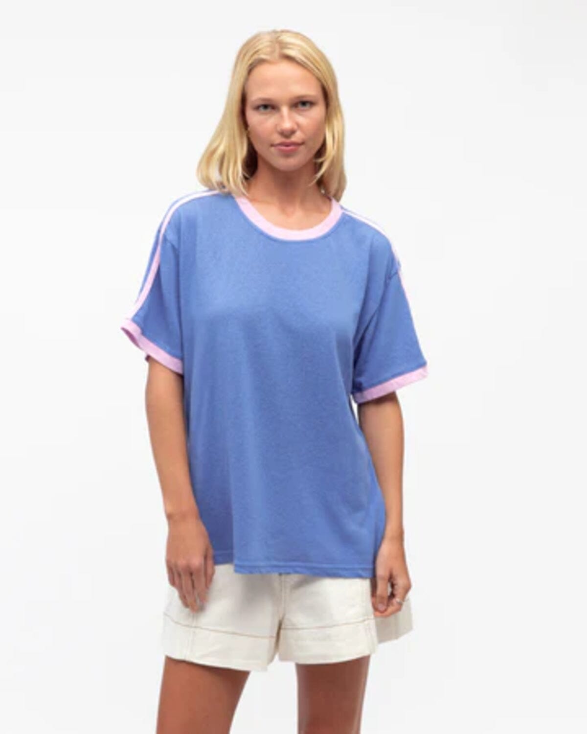 PAPER HEART Effy Contrast Tee - Blue Tee - Zabecca Living