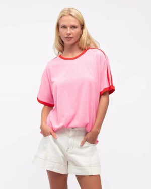 PAPER HEART Effy Contrast Tee - Pink Tee - Zabecca Living