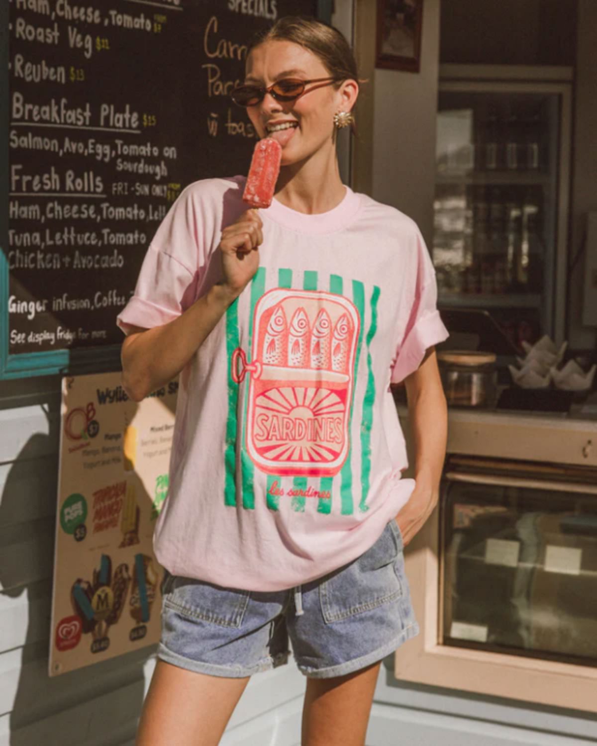 PAPER HEART Sardines Tee - Pink Tee - Zabecca Living