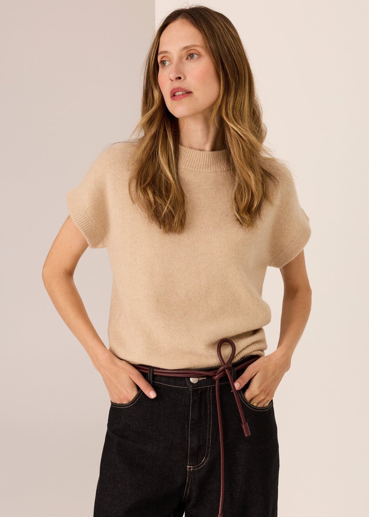 POL Astor Turtleneck Tee - Pebble Jumpers + Knitwear - Zabecca Living