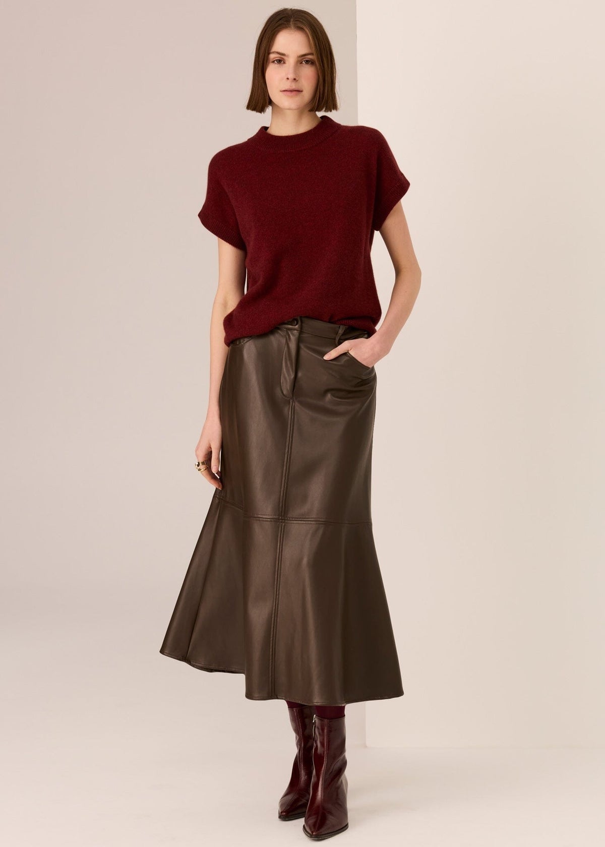 POL Astor Turtleneck Tee - Wine Jumpers + Knitwear - Zabecca Living