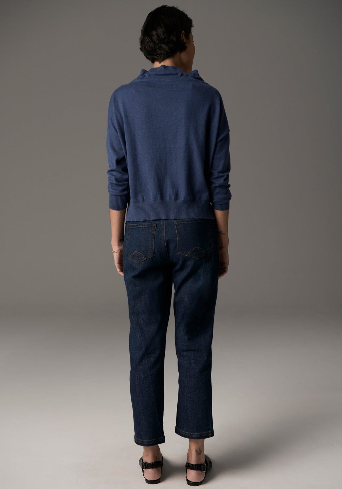 POL Beech Drawcord Knit - Blue Jumpers + Knitwear - Zabecca Living