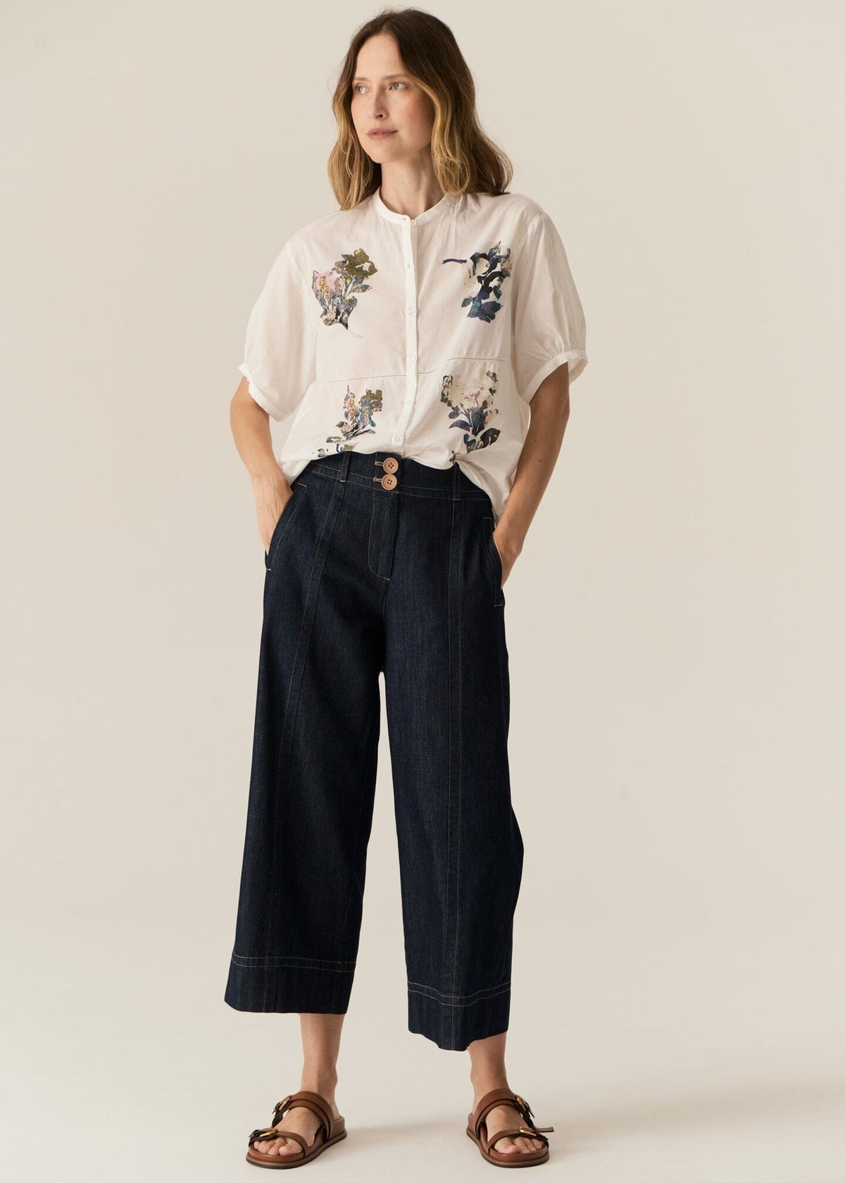 POL Carsen Crop Denim Pant - Dark Wash PANTS - Zabecca Living