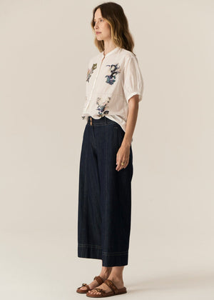 POL Carsen Crop Denim Pant - Dark Wash PANTS - Zabecca Living