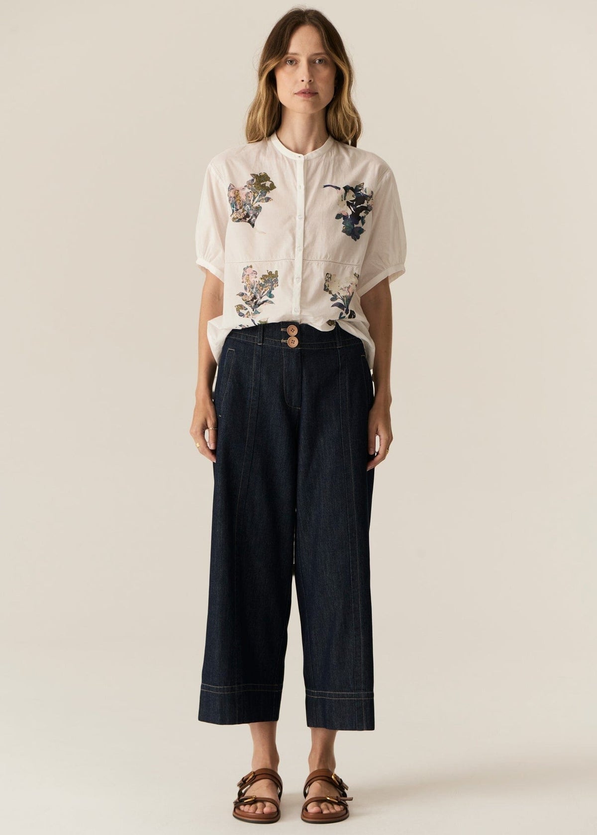 POL Carsen Crop Denim Pant - Dark Wash PANTS - Zabecca Living