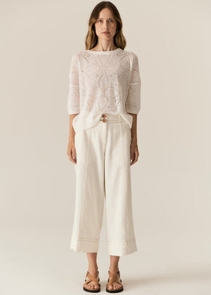 POL Carsen Crop Denim Pant - Ecru PANTS - Zabecca Living