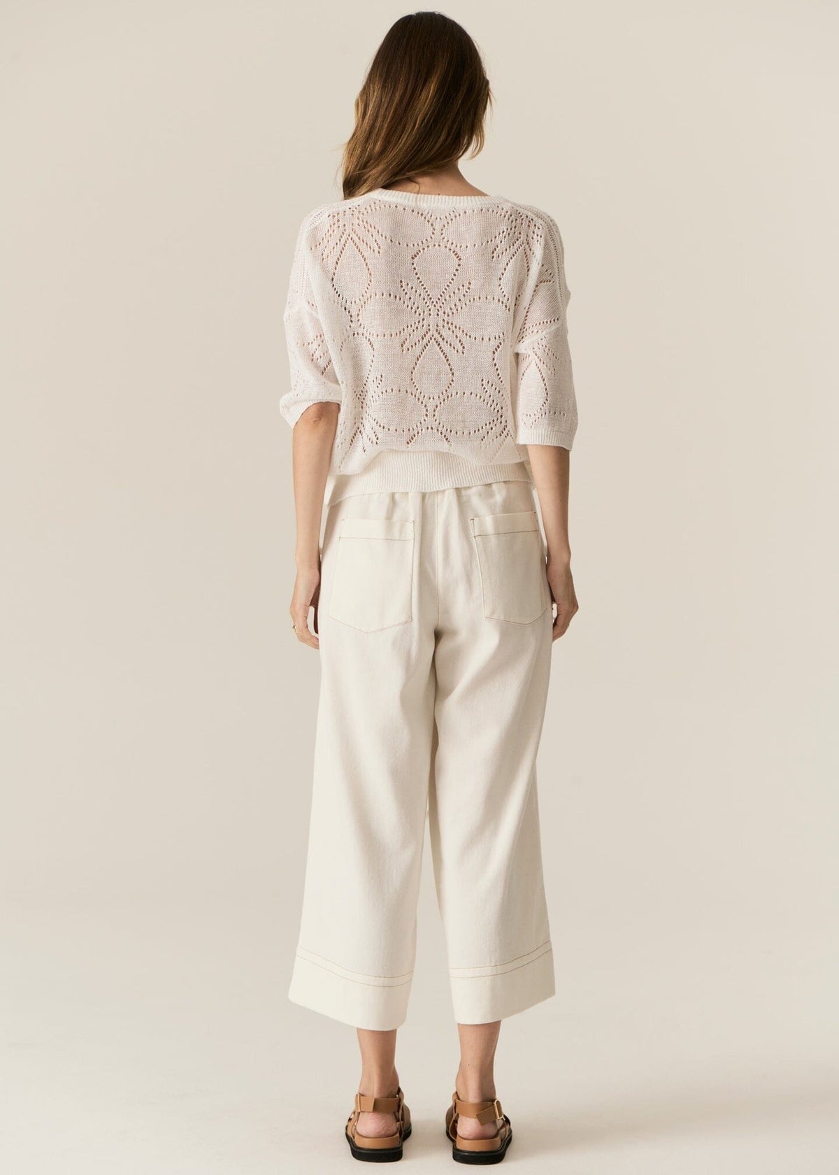 POL Carsen Crop Denim Pant - Ecru PANTS - Zabecca Living