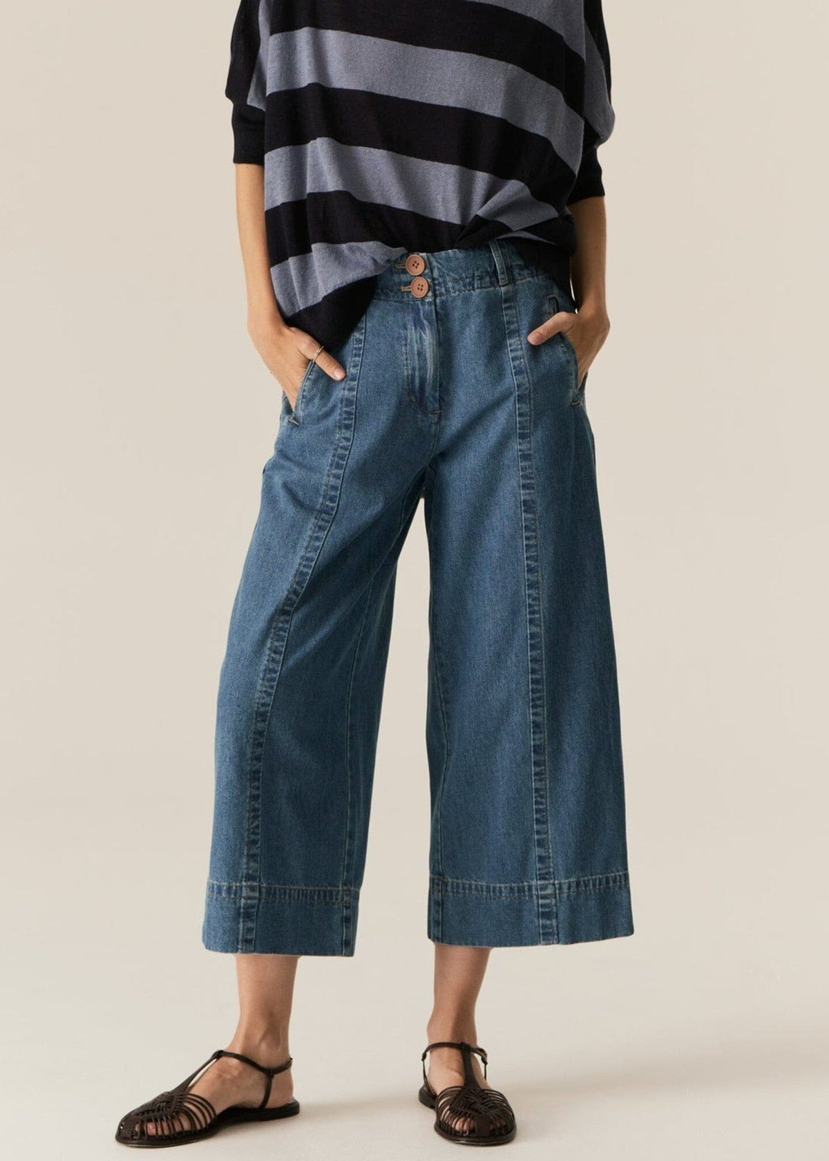 POL Carsen Crop Denim Pant - Light Wash PANTS - Zabecca Living