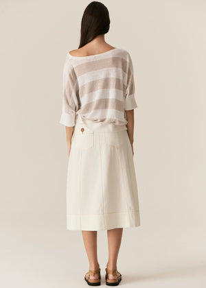 POL Carsen Denim Skirt - Ecru Skirt - Zabecca Living