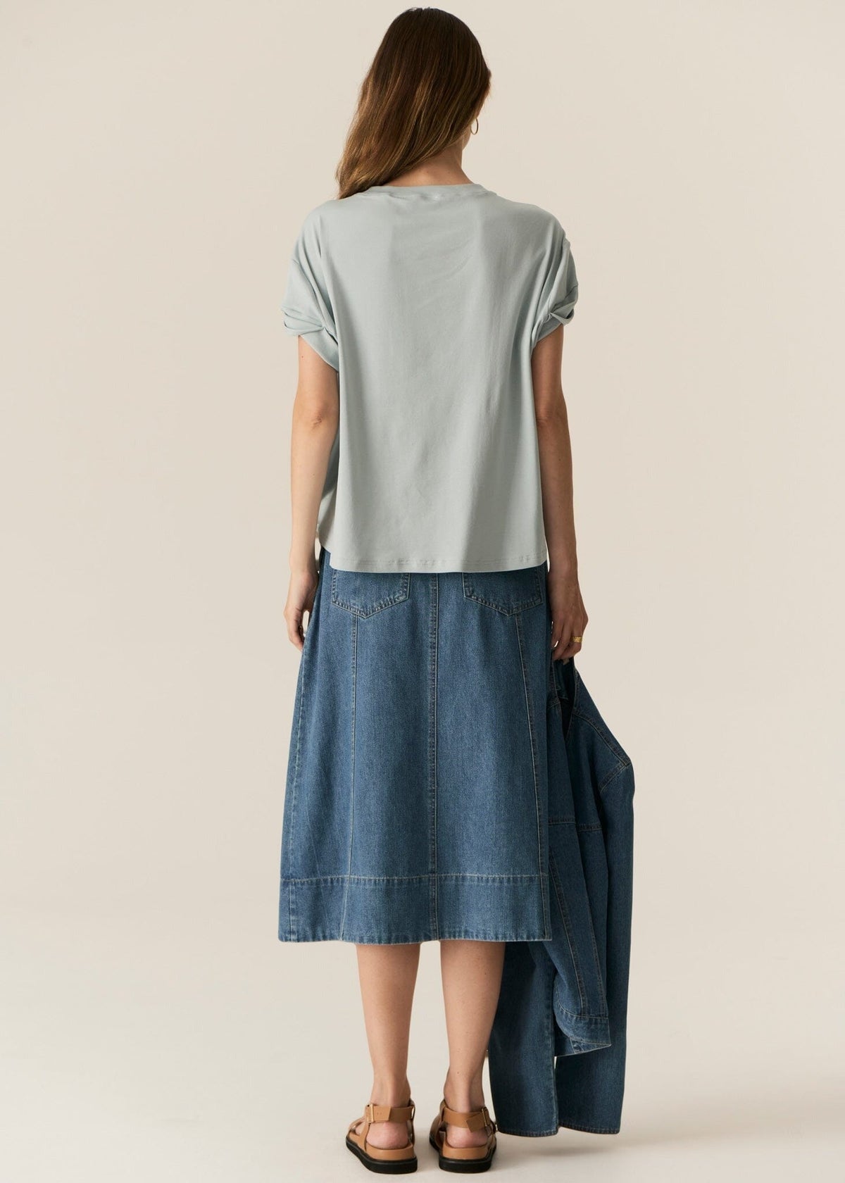 POL Carsen Denim Skirt - Light Wash Skirt - Zabecca Living