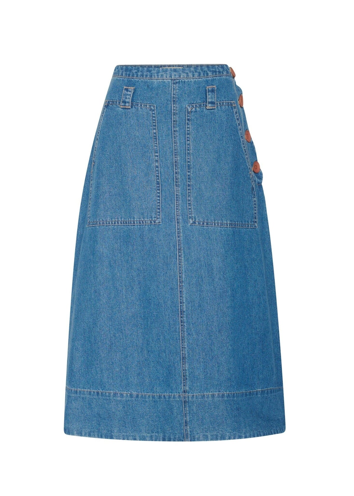 POL Carsen Denim Skirt - Light Wash Skirt - Zabecca Living