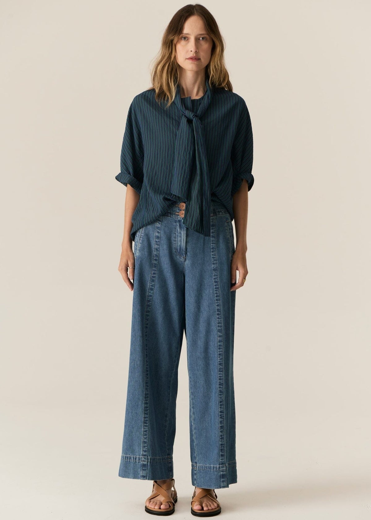 POL Carsen Full Length Denim Pant - Light Wash PANTS - Zabecca Living