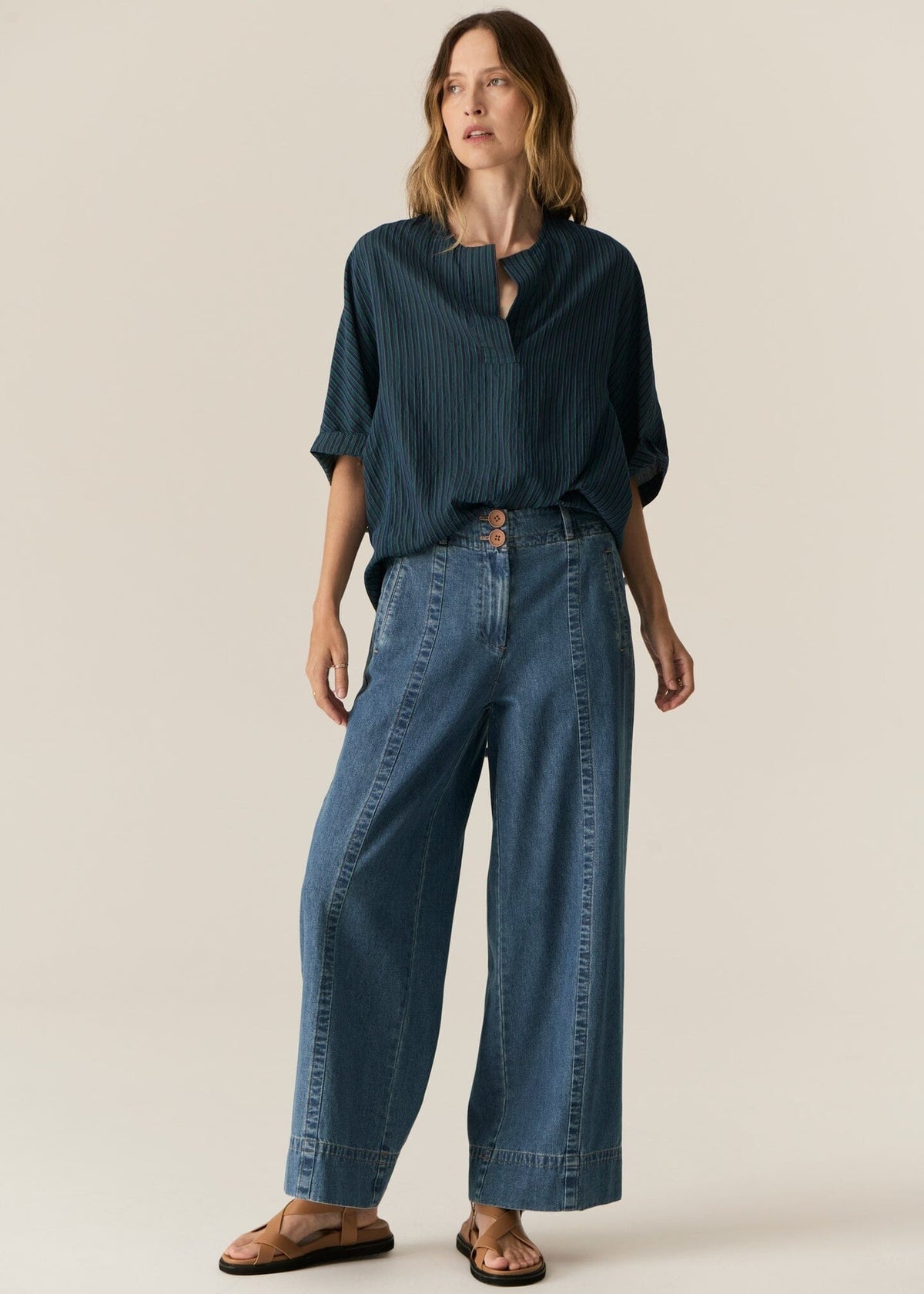 POL Carsen Full Length Denim Pant - Light Wash PANTS - Zabecca Living