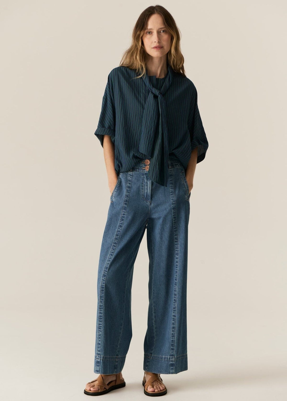 POL Carsen Full Length Denim Pant - Light Wash PANTS - Zabecca Living