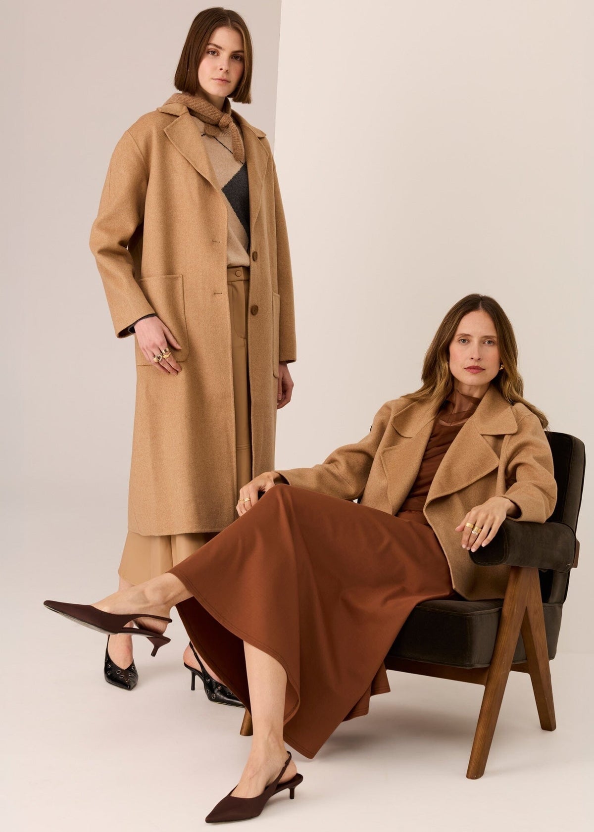 POL Cohen Cropped Wool Coat - Camel Coat - Zabecca Living