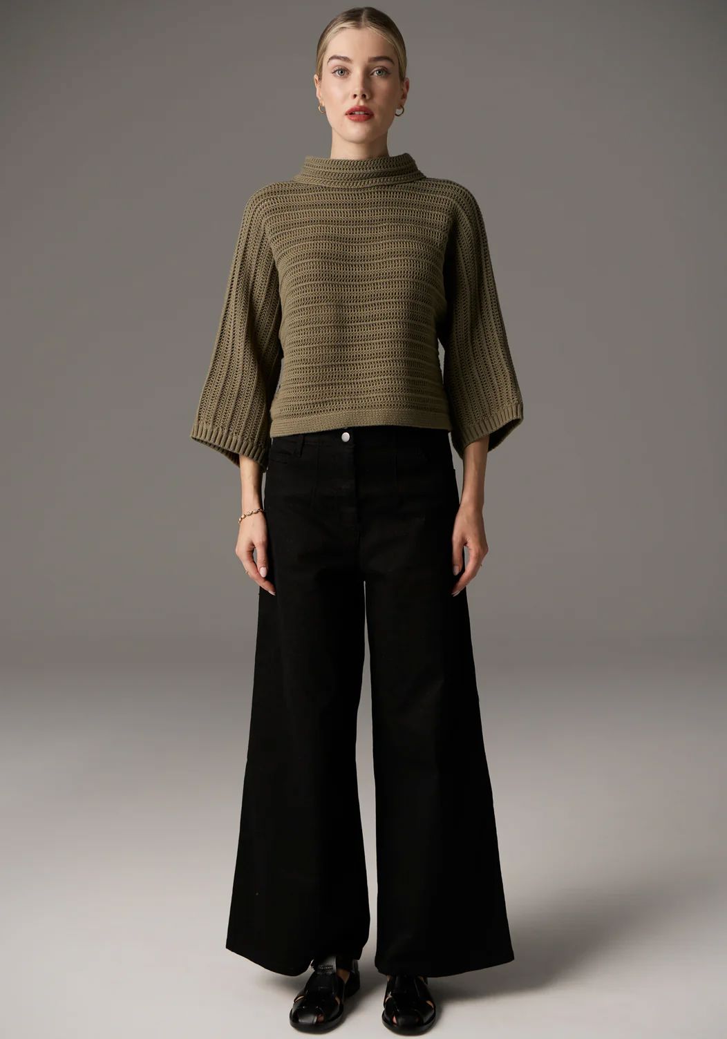 POL Daily Boxy Knit - Light Khaki Jumpers + Knitwear - Zabecca Living