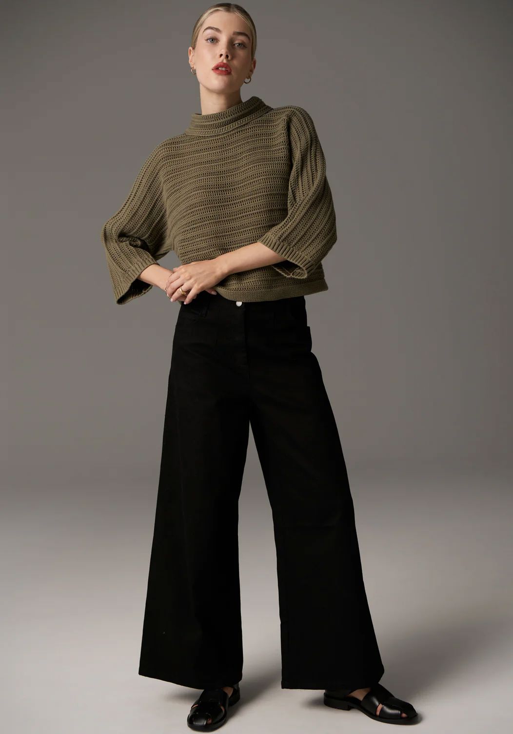 POL Daily Boxy Knit - Light Khaki Jumpers + Knitwear - Zabecca Living