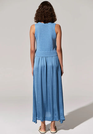 POL Estel Knit Tank Dress - Blue Dress - Zabecca Living