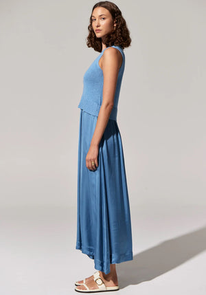 POL Estel Knit Tank Dress - Blue Dress - Zabecca Living