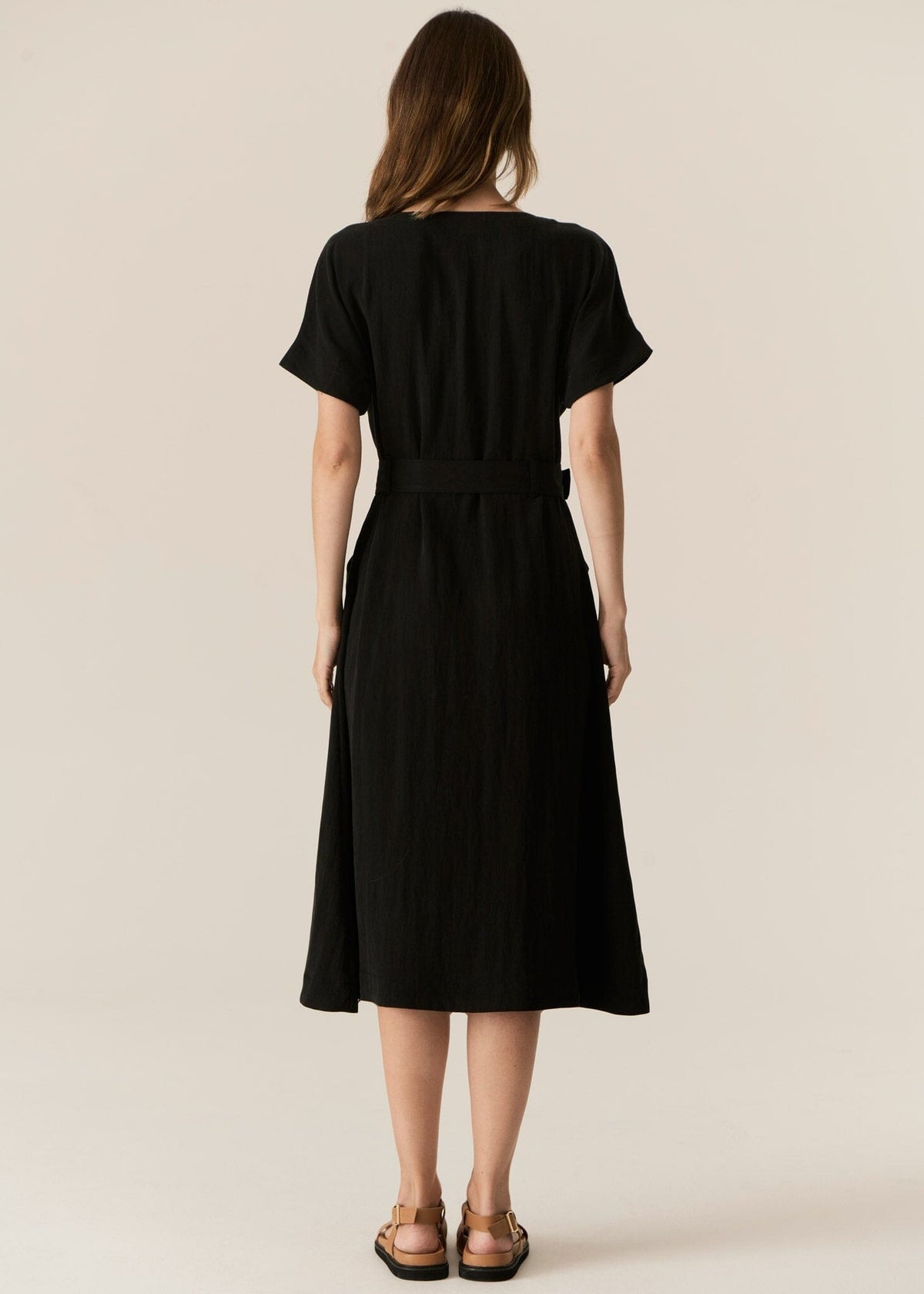 POL Faire Belted Dress - Black Dress - Zabecca Living