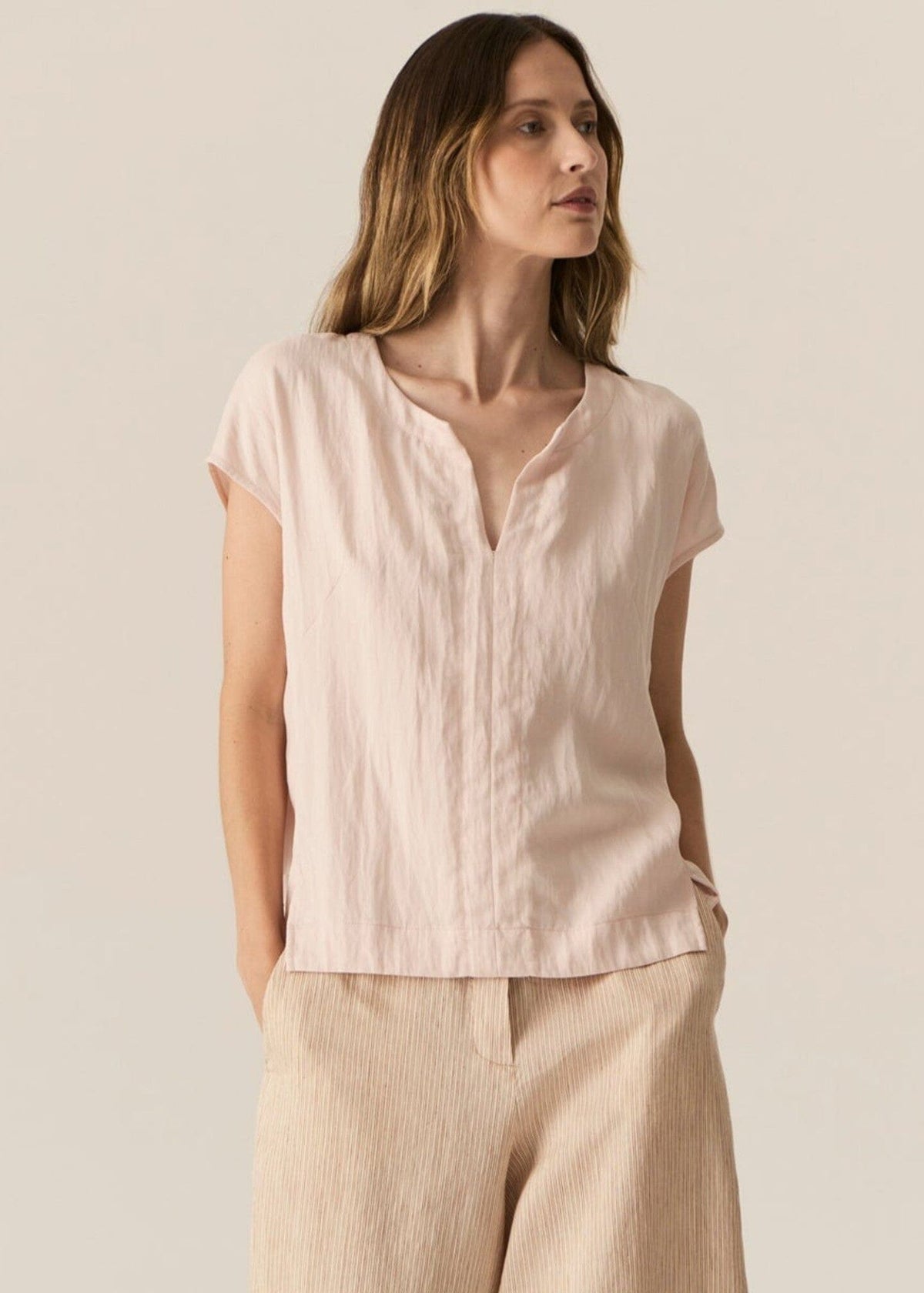POL Faire Top - Blush Shirts &amp; Blouses - Zabecca Living