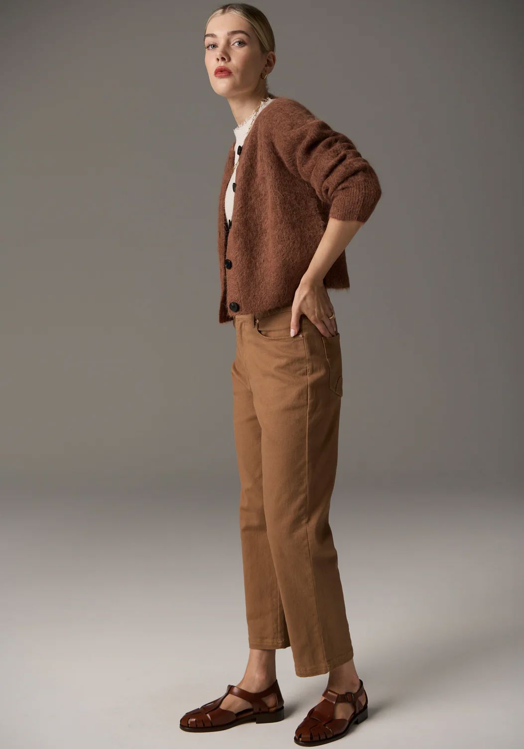 POL Finlay Cardigan - Rust CARDIGAN - Zabecca Living