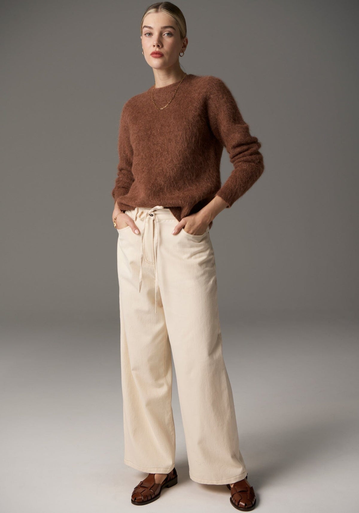 POL Finlay Crew Knit - Rust Jumpers + Knitwear - Zabecca Living